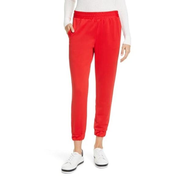 Alice + Olivia Womens Pete Front-pleat Pull-on Pants In Paprika Red Jogger Small - Picture 1 of 9